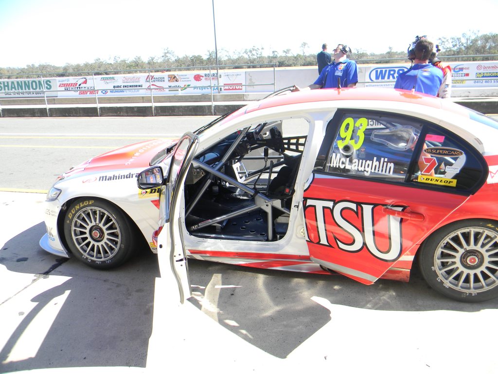 Carly Morrissey waits for a ride with Scott McLaughlin Carly Morrissey waits for a ride with Scott McLaughlin